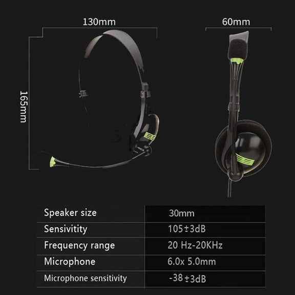 Computer USB Interface Headphone Aviation Headset with Microphone
