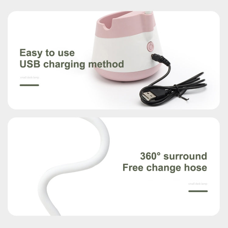 USB Charging LED Desk Light Eye Protection Lamp with Pen Holder and Phone Holder(CS276-4 Black)