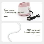 USB Charging LED Desk Light Eye Protection Lamp with Pen Holder and Phone Holder(CS276-4 Black)