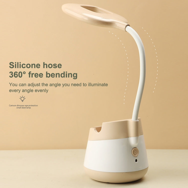 USB Charging LED Desk Light Eye Protection Lamp with Pen Holder and Phone Holder(CS276-4 Black)