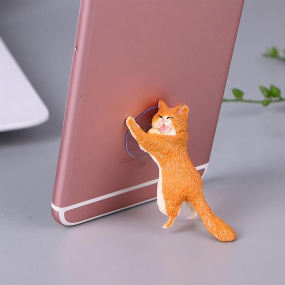 60 PCS Sucker Design Cute Cat Smartphone Holder(Orange)