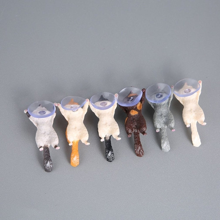 60 PCS Sucker Design Cute Cat Smartphone Holder(Brown orange)