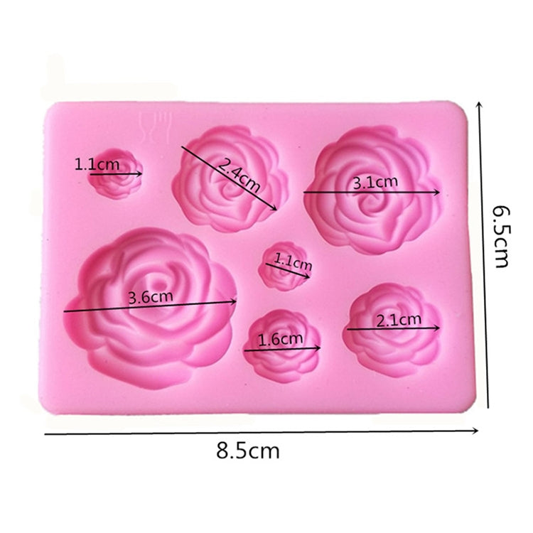 2 PCS DIY Handmade Soap Chocolate Fondant Baking Mold 3D Rose Flower Cake Decoration Silicone Mold(Pink)