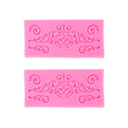 2 PCS Fondant Cake Silicone Mold Hollow Embossed Border Frame Retro Photo Frame Mould(1 5th 17-153)