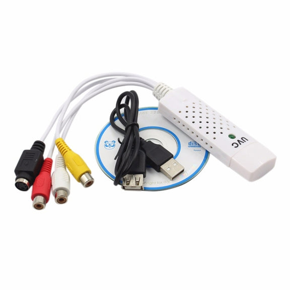 Portable USB 2.0 Audio Video Capture Card Adapter VHS to DVD Video Capture for Win7 / Win8/ XP/ Vista, Free Drive