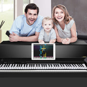 MIDI88 88-Key Hand-Rolled Foldable Piano Professional MIDI Soft Keyboard Simulated Practice Portable Electronic Piano(Black English)