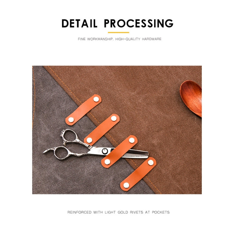Denim Apron Barber Milk Tea Shop Waiter Overalls(Blue-white Hook Strap)