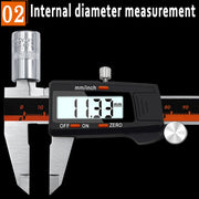 0-150mm Plastic Meter Stainless Steel Body Digital Display Electronic High-Precision Vernier Caliper, Specification: 2 Units of mm/inch