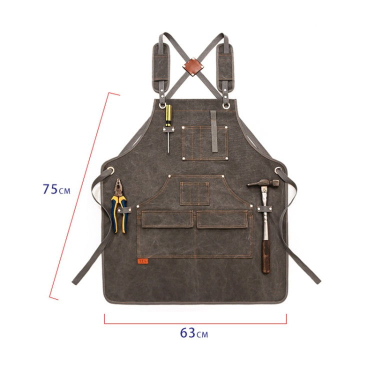 Canvas Apron Barber Roasting Cafe Gardening Woodworking Men And Women Canvas Work Clothes, Specification: Adult Models(Gray)