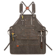 Canvas Apron Barber Roasting Cafe Gardening Woodworking Men And Women Canvas Work Clothes, Specification: Adult Models(Gray)