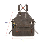 Canvas Apron Barber Roasting Cafe Gardening Woodworking Men And Women Canvas Work Clothes, Specification: Adult Models(Gray)