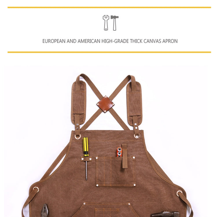 Canvas Apron Barber Roasting Cafe Gardening Woodworking Men And Women Canvas Work Clothes, Specification: Adult Models(Gray)