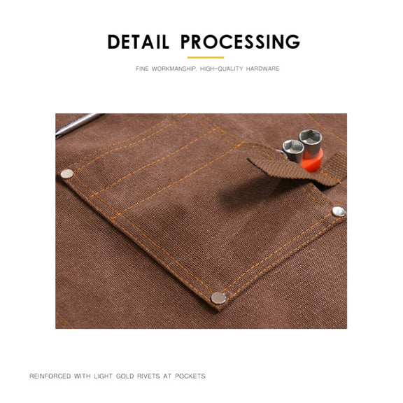 Canvas Apron Barber Roasting Cafe Gardening Woodworking Men And Women Canvas Work Clothes, Specification: Adult Models(Gray)