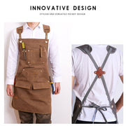 Canvas Apron Barber Roasting Cafe Gardening Woodworking Men And Women Canvas Work Clothes, Specification: Adult Models(Gray)