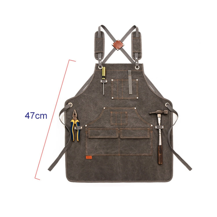 Canvas Apron Barber Roasting Cafe Gardening Woodworking Men And Women Canvas Work Clothes, Specification: For Children 47cm(Gray)
