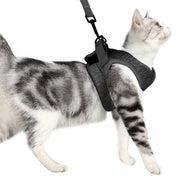 Cat Leash Pet Chest Harness Leash, Size: S(Grey)