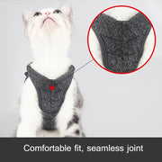 Cat Leash Pet Chest Harness Leash, Size: S(Grey)