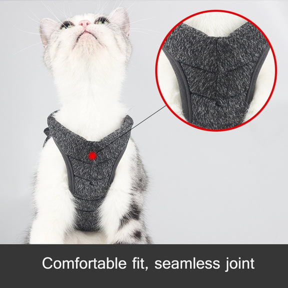 Cat Leash Pet Chest Harness Leash, Size: S(Grey)