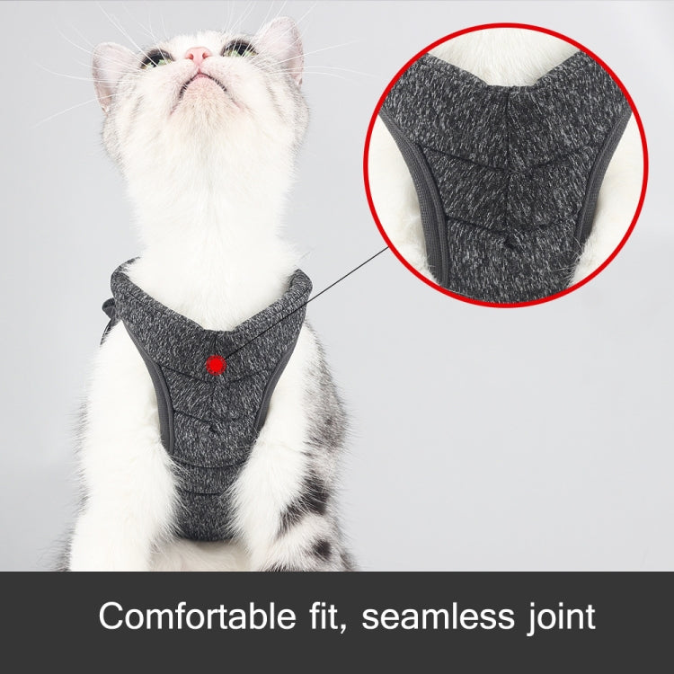 Cat Leash Pet Chest Harness Leash, Size: S(Grey)
