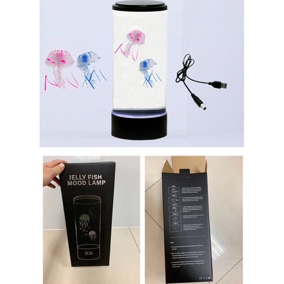 Desktop Simulation Cylindrical Jellyfish Light LED Colorful Atmosphere Night Light