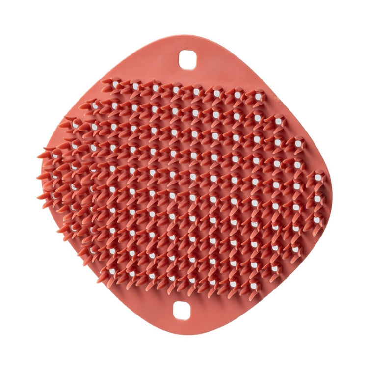 2 PCS Multifunctional Silicone Cleaning Brush Non-Oily Kitchen Cleaning Scouring Pad(Honey Bud Red)