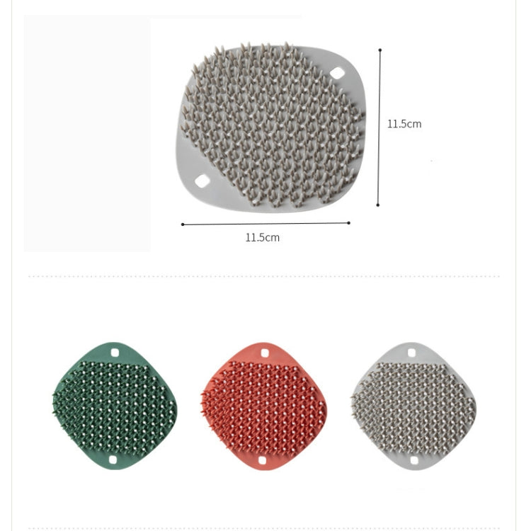 2 PCS Multifunctional Silicone Cleaning Brush Non-Oily Kitchen Cleaning Scouring Pad(Honey Bud Red)