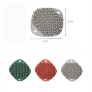 2 PCS Multifunctional Silicone Cleaning Brush Non-Oily Kitchen Cleaning Scouring Pad(Honey Bud Red)