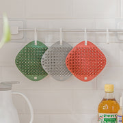2 PCS Multifunctional Silicone Cleaning Brush Non-Oily Kitchen Cleaning Scouring Pad(Honey Bud Red)