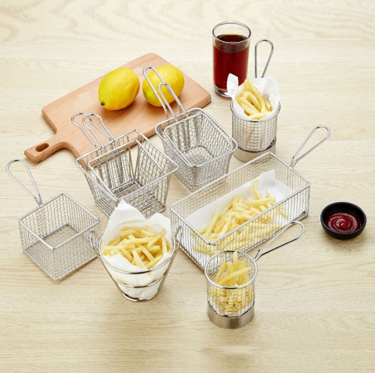 J13449 Stainless Steel Mini Fries Basket Restaurant Snack Bread Plate