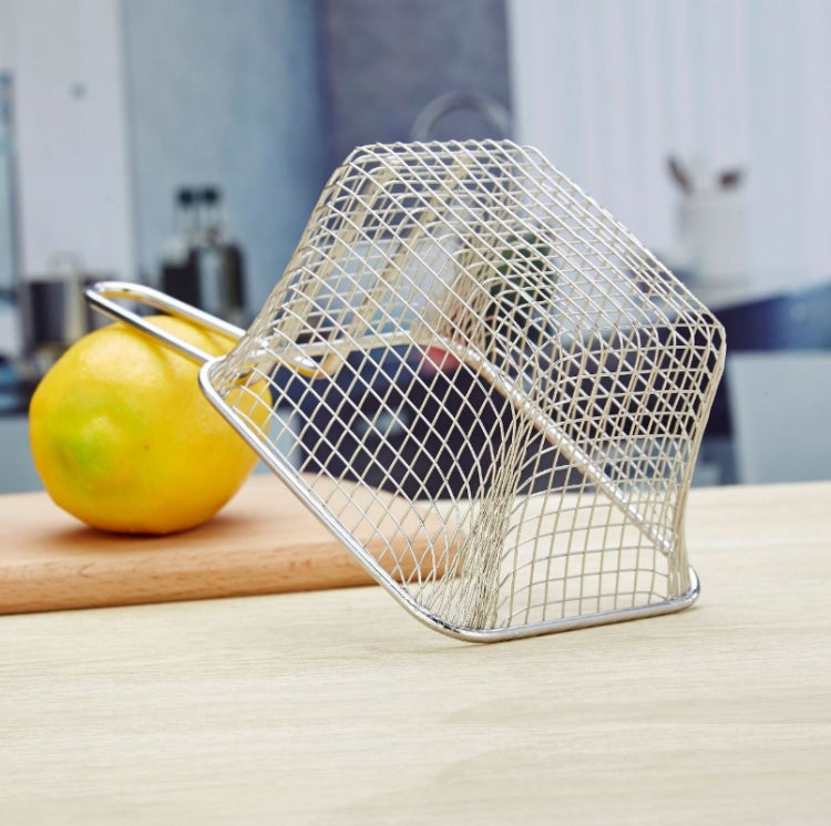 J13449 Stainless Steel Mini Fries Basket Restaurant Snack Bread Plate