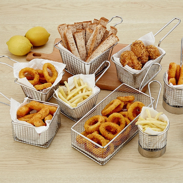 J13449 Stainless Steel Mini Fries Basket Restaurant Snack Bread Plate