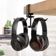 Universal Metal Headphone Double Bracket Headphone Hanger Desktop Lock Clip Headphone Display Shelf(Black) - Anti-lost & Holder by PMC TechLife | Online Shopping South Africa | PMC TechLife