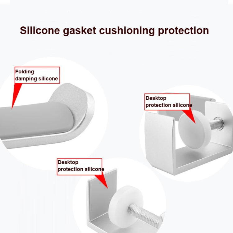 Universal Metal Headphone Double Bracket Headphone Hanger Desktop Lock Clip Headphone Display Shelf(Silver)