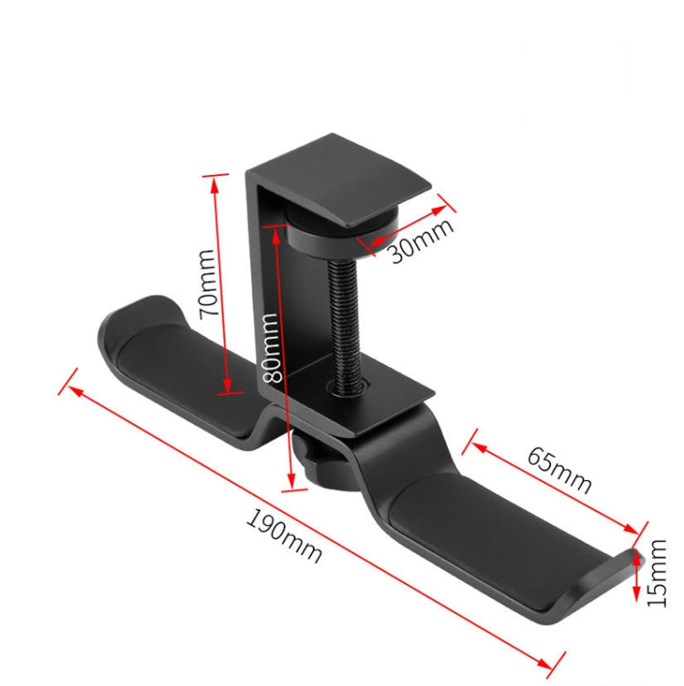 Universal Metal Headphone Double Bracket Headphone Hanger Desktop Lock Clip Headphone Display Shelf(Silver)