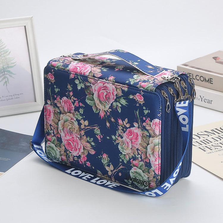 252 Holes Art Sketching Brush Colorful Lead Storage Large Capacity Portable Pencil Case(Blue)