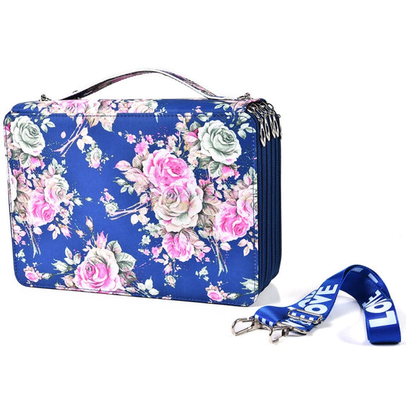 252 Holes Art Sketching Brush Colorful Lead Storage Large Capacity Portable Pencil Case(Blue)