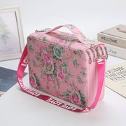 252 Holes Art Sketching Brush Colorful Lead Storage Large Capacity Portable Pencil Case(Pink)