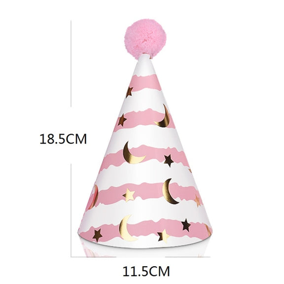20 PCS Cute Children Bronzing Birthday Hats Cake Baking Decoration Party Hats Unicorn