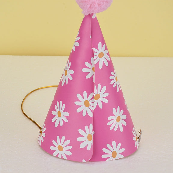 20 PCS Cute Children Bronzing Birthday Hats Cake Baking Decoration Party Hats Daisy