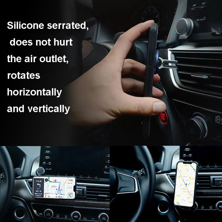 3 PCS Creative Car Phone Holder Car Multi-Function Air Outlet Navigation Ring Bracket(Silver)