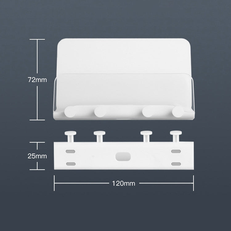 Free Punching Wall Phone Holder Wall-Mounted Charging Base Bracket(White)