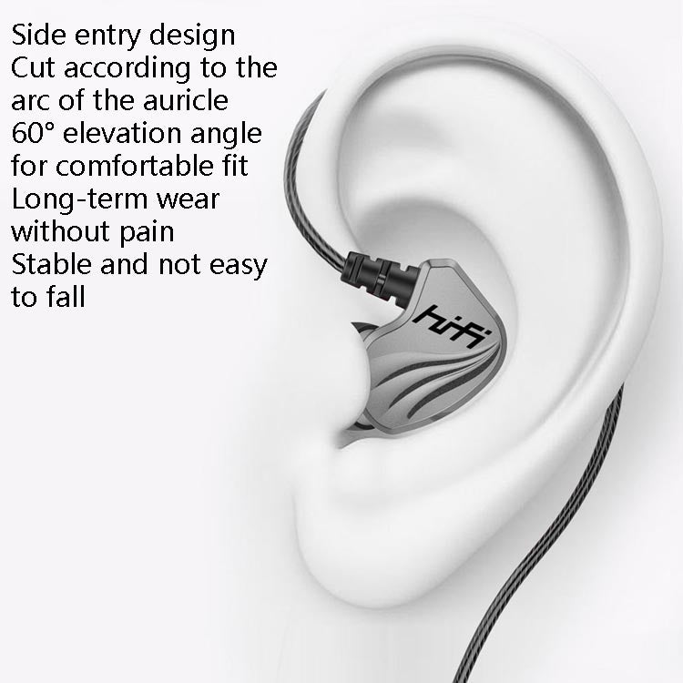 In-Ear Earphone Bass Mobile Phone Game Sports Wired Headset(Silver)