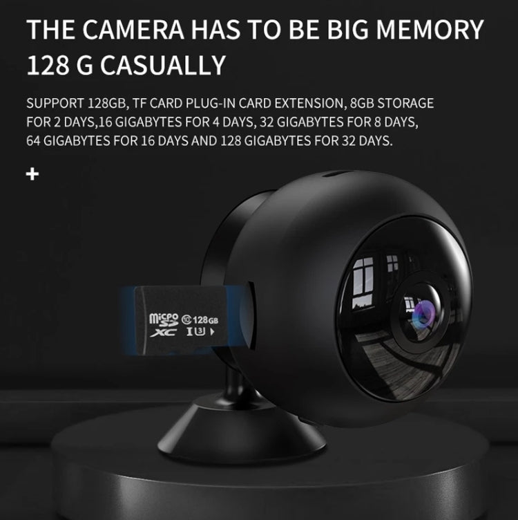 A12 Mini 1080P 5GHz Wireless WiFi Security Camera Night Vision Remote Home Small Surveillance Camera(Matte Black)