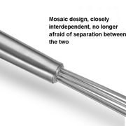 2 PCS Manual Whisk Stainless Steel Glass Bead Egg Whisk Kitchen Household Hand-Held Baking Tools Type B 12 Inch