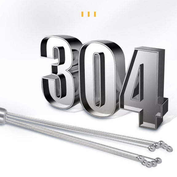 2 PCS Manual Whisk Stainless Steel Glass Bead Egg Whisk Kitchen Household Hand-Held Baking Tools Type B 12 Inch