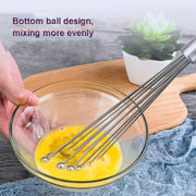 2 PCS Manual Whisk Stainless Steel Glass Bead Egg Whisk Kitchen Household Hand-Held Baking Tools Type B 10 Inch
