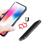F601 4 PCS One Word Long Magnet Car Bracket Car Navigation Lazy Magnetic Metal Bracket(Rounded Black)