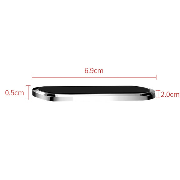 F601 4 PCS One Word Long Magnet Car Bracket Car Navigation Lazy Magnetic Metal Bracket(Rounded Silver)