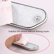 F601 4 PCS One Word Long Magnet Car Bracket Car Navigation Lazy Magnetic Metal Bracket(Rounded Silver)