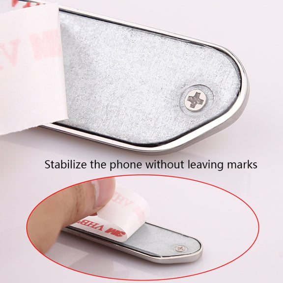 F601 4 PCS One Word Long Magnet Car Bracket Car Navigation Lazy Magnetic Metal Bracket(Rounded Silver)